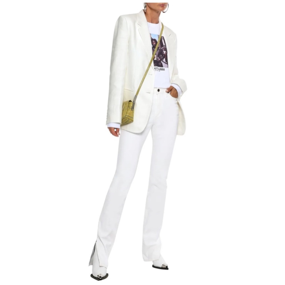 Helmut Lang Off-White Hemp and Cotton-blend Blazer